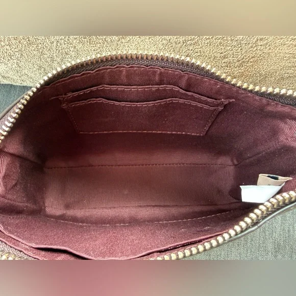 Coach Signature Brown and Red Two Way Wristlet/Handbag - Picture 12 of 14